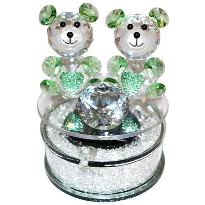 "Crystal Teddy Decorative Piece -001 (Green) - Click here to View more details about this Product